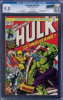 1974 Marvel Comics "Incredible Hulk" #181 - (1st Full Appearance of Wolverine) - CGC 9.8 White Pages